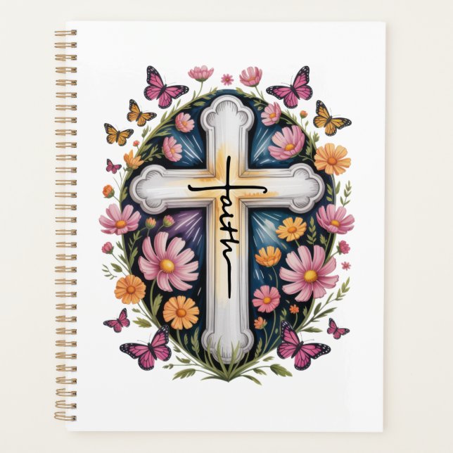 Floral Faith Cross  Planner (Front)