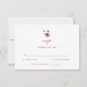 Floral Fall Autumn Floral Wedding RSVP Card