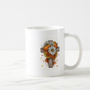 Floral Fall Autumn Pumpkin Christian Give Thanks T Coffee Mug