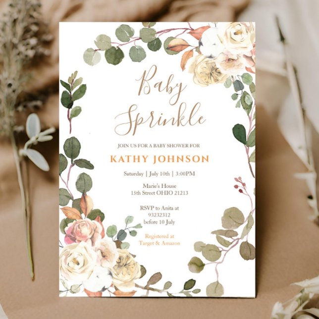 Floral Fall Baby Sprinkle Invitation (Creator Uploaded)