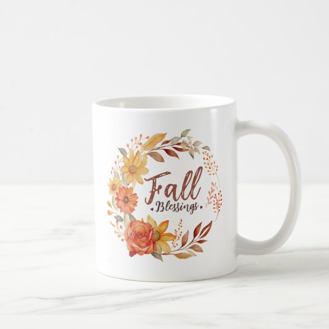 Floral Fall Blessings Coffee Mug (Right)