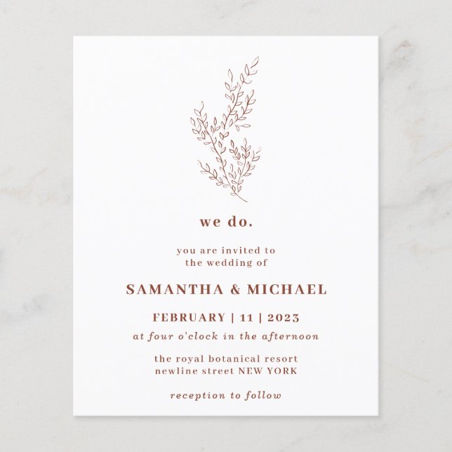 Floral Fall Boho Terracotta Budget Botanical we do Flyer (Front)