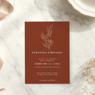 Floral Fall Boho Terracotta Indie autumn Invitation