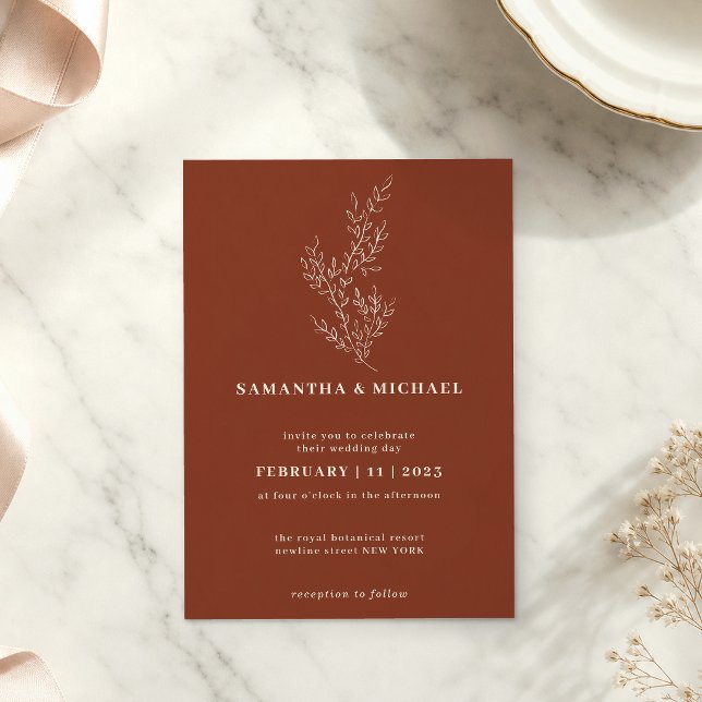 Floral Fall Boho Terracotta Indie autumn Invitation (Creator Uploaded)