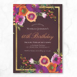 Floral Fall Burgundy 60th Birthday Party Invitation<br><div class="desc">Floral Fall Burgundy 60th Birthday Party Invitation. Step into a world of enchanting elegance with our Floral Fall birthday party theme, where the rich hues of autumn come to life in a breathtaking burgundy palette. Imagine an intimate gathering surrounded by lush floral arrangements, featuring deep red and burgundy blooms interspersed...</div>