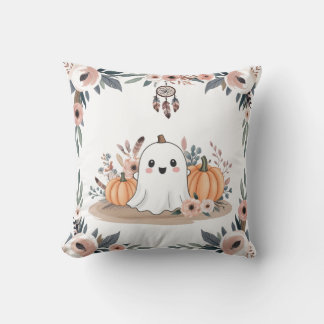 Floral Fall Halloween Cushion