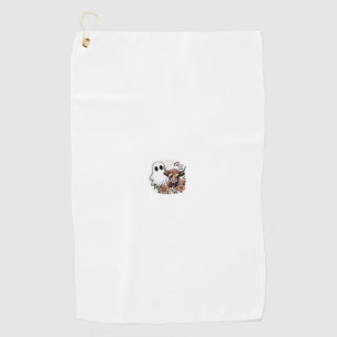 Floral Fall Highland Cow Ghost Golf Towel