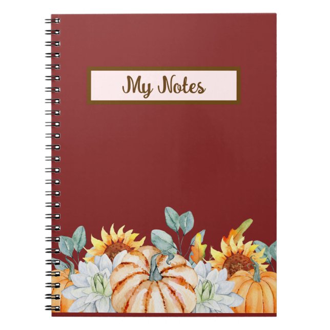Floral Fall Inspire School  Notebook (Front)