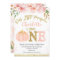 Floral Fall Little Pumpkin Birthday Invitation