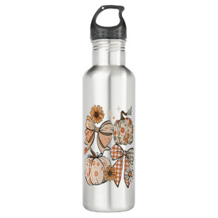 Floral Fall Pumpkin Coquette Boho Fall Bow 710 Ml Water Bottle