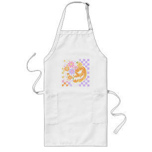 Floral Fall Pumpkin Halloween Long Apron