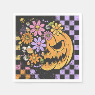 Floral Fall Pumpkin Halloween Napkin