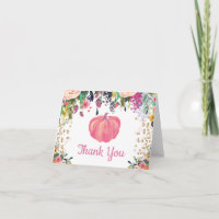Floral Fall Pumpkin Pink Gold Glitter Confetti