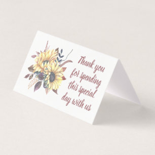 Floral Fall Sunflower Thank You Boho Wedding
