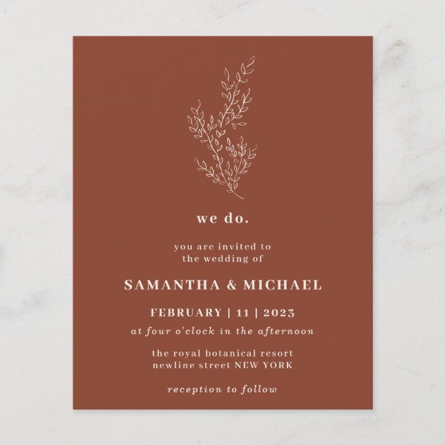 Floral Fall Terracotta Budget Brown we do Flyer (Front)