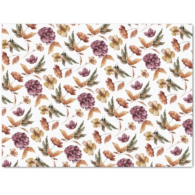 Floral Fall Tissue Paper (Watercolor Floral Fall Tissue Paper by Painted Paperie
)
