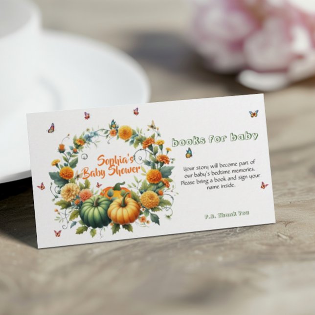 Floral Fall Wreath With Adorable Pumpkins Enclosure Card (Creator Uploaded)