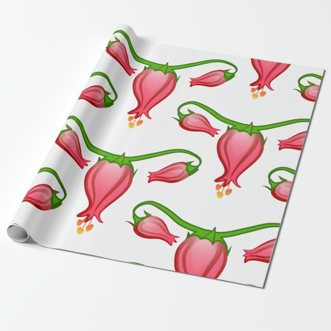 floral fallopian tube flower wrapping paper (Unrolled)