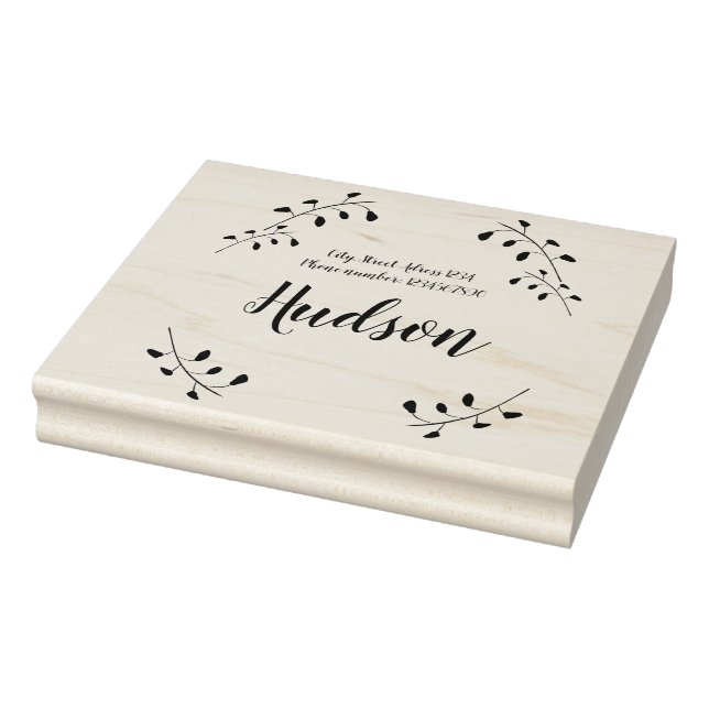 Floral family and return adress rubber stamp (Stamp)