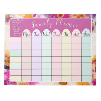 Floral Family Planner Notepad