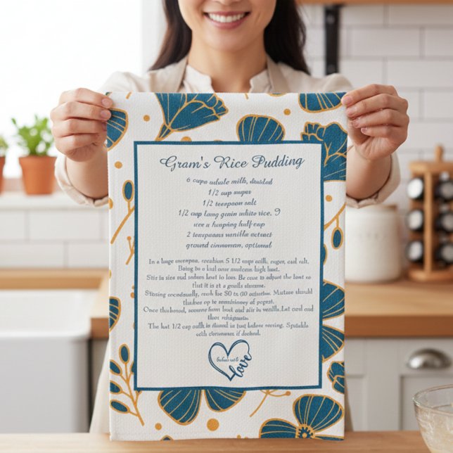 Floral Family Recipe Keepsake Custom  Tea Towel (Creator Uploaded)