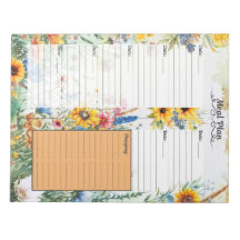 Floral Fantasy 7 Day Meal Planner