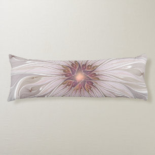 Floral Fantasy, Abstract Modern Pastel Flower Body Cushion