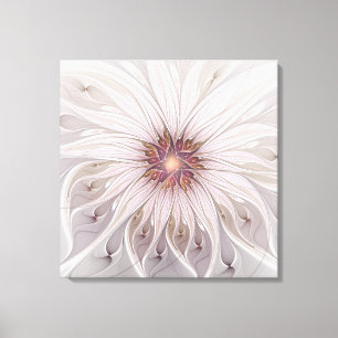 Floral Fantasy, Abstract Modern Pastel Flower Canvas Print
