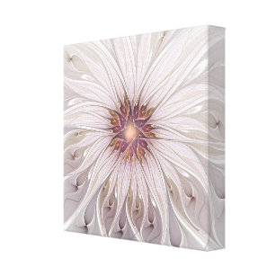 Floral Fantasy, Abstract Modern Pastel Flower Canvas Print