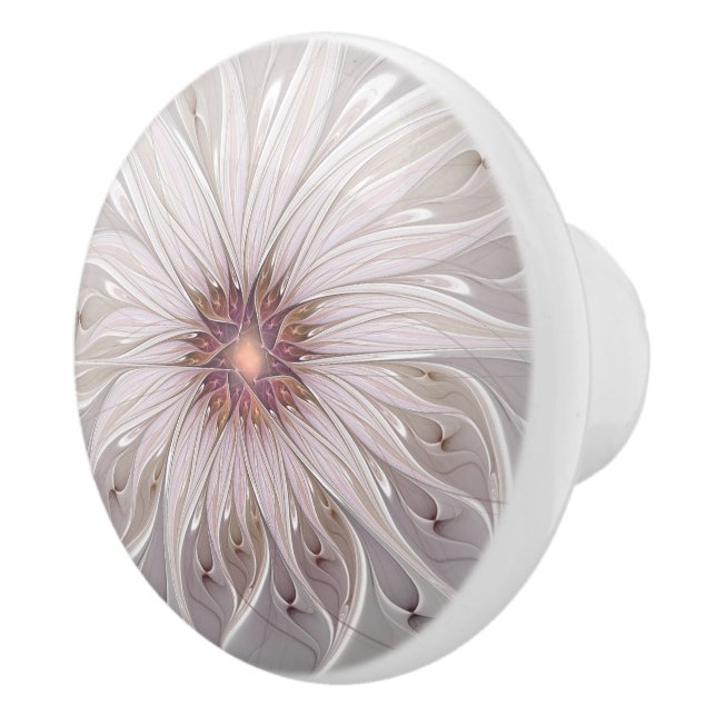 Floral Fantasy, Abstract Modern Pastel Flower Ceramic Knob (Right)