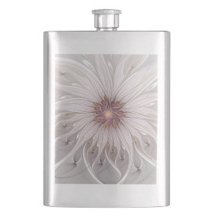 Floral Fantasy, Abstract Modern Pastel Flower Hip Flask