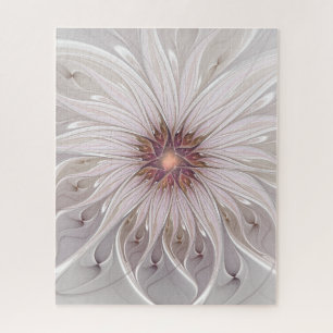Floral Fantasy, Abstract Modern Pastel Flower Jigsaw Puzzle