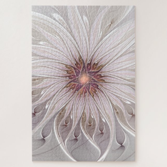 Floral Fantasy, Abstract Modern Pastel Flower Jigsaw Puzzle (Vertical)