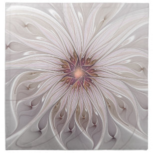 Floral Fantasy, Abstract Modern Pastel Flower Napkin