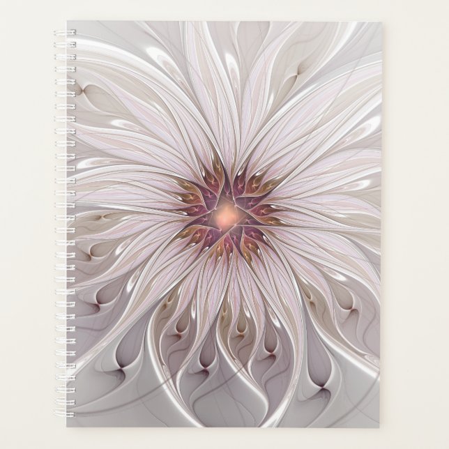 Floral Fantasy, Abstract Modern Pastel Flower Planner (Front)