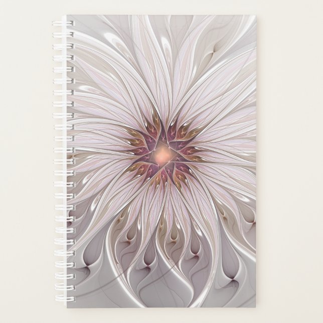 Floral Fantasy, Abstract Modern Pastel Flower Planner (Front)