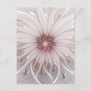 Floral Fantasy, Abstract Modern Pastel Flower Postcard