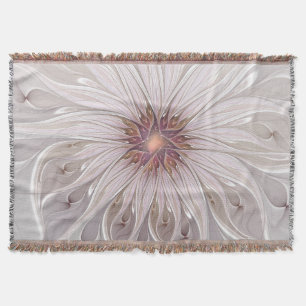 Floral Fantasy, Abstract Modern Pastel Flower Throw Blanket