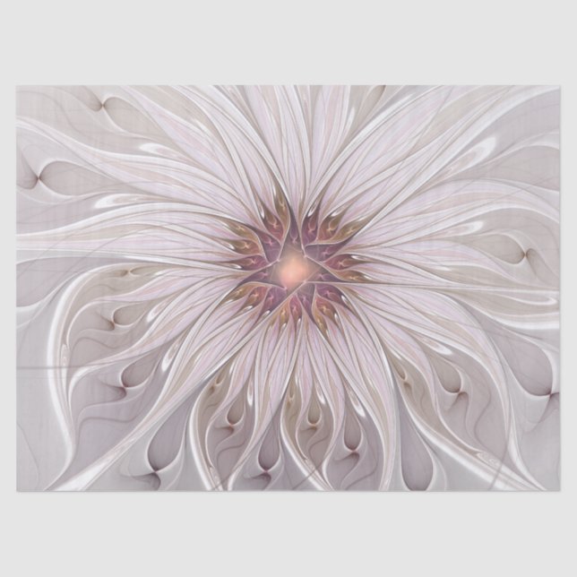 Floral Fantasy, Abstract Modern Pastel Flower Tissue Paper (Front)