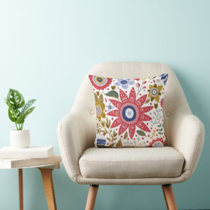 Floral Fantasy All-Over Throw Pillow Design