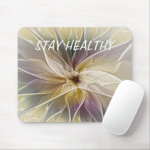 Floral Fantasy Aubergine Abstract Fractal Own Text Mouse Pad