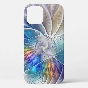 Floral Fantasy, Colourful Abstract Fractal Flower iPhone 12 Pro Case