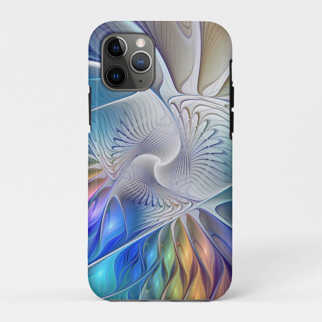 Floral Fantasy, Colourful Abstract Fractal Flower Case-Mate iPhone Case (Back)