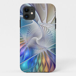 Floral Fantasy, Colourful Abstract Fractal Flower Case-Mate iPhone Case