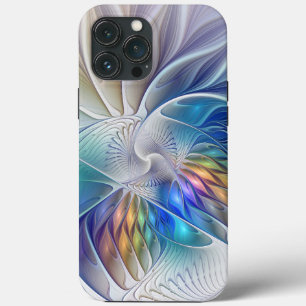 Floral Fantasy, Colourful Abstract Fractal Flower iPhone 13 Pro Max Case