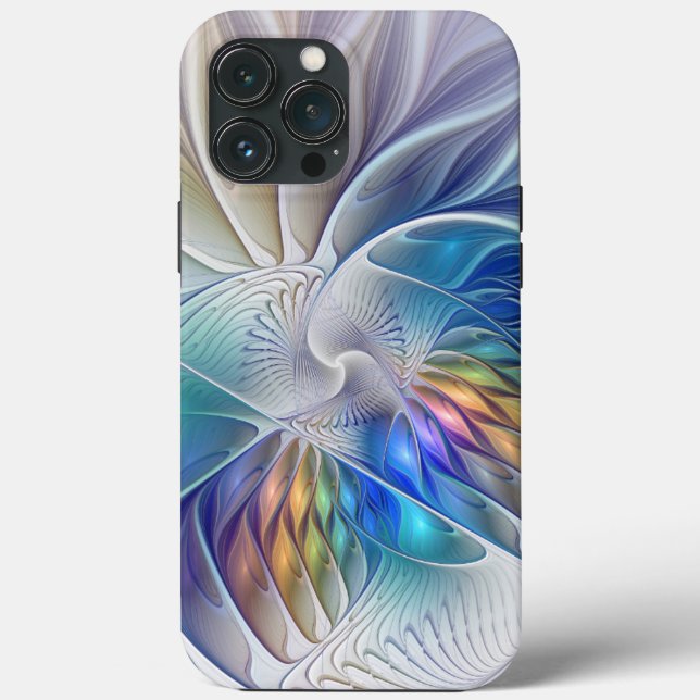 Floral Fantasy, Colourful Abstract Fractal Flower Case-Mate iPhone Case (Back)