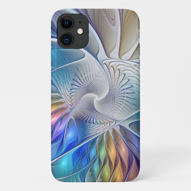 Floral Fantasy, Colourful Abstract Fractal Flower Case-Mate iPhone Case (Back)