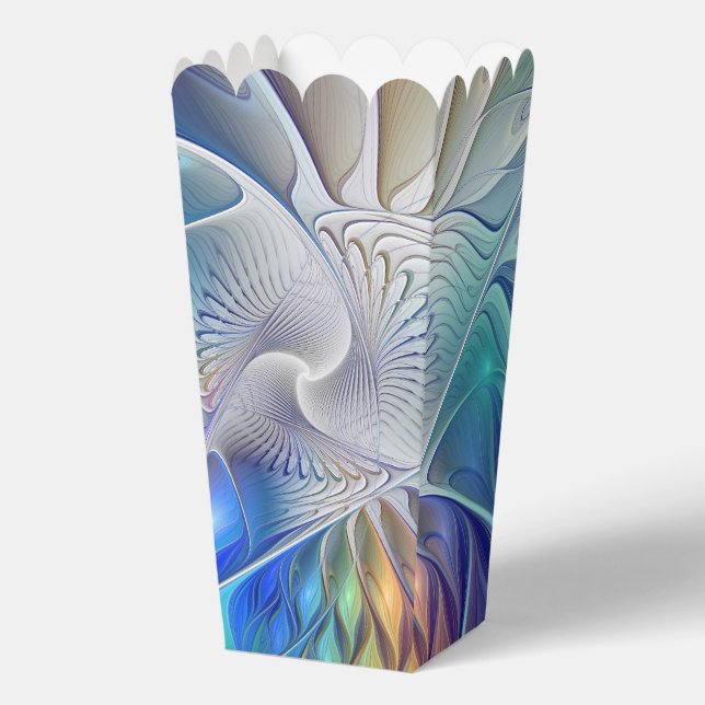 Floral Fantasy, Colourful Abstract Fractal Flower Favour Box (Front)