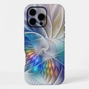 Floral Fantasy, Colourful Abstract Fractal Flower iPhone 16 Pro Max Case