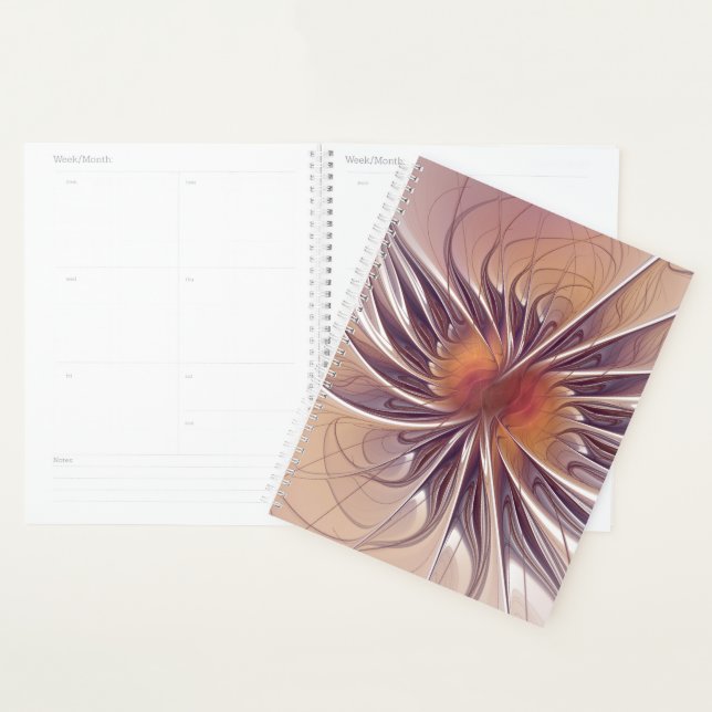 Floral Fantasy, Colourful Abstract Fractal Flower. Planner (Display)